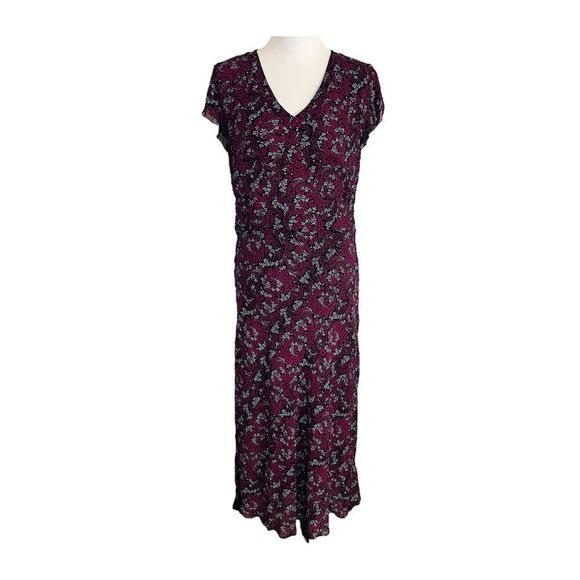 Style & Co. Long Floral Flutter Sleeve Dress Vintage 90’s size 14 (8/10) - Picture 1 of 12